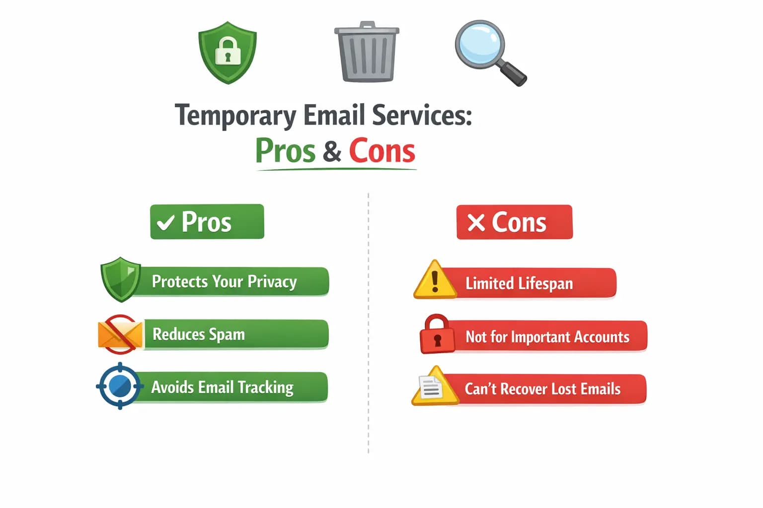 مقایسه انواع سرویس‌های ایمیل موقت و کاربردها
