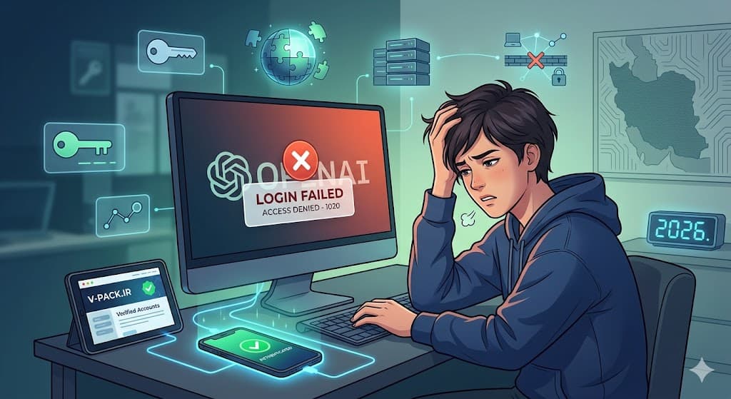 چرا اکانت OpenAI/ChatGPT لاگین نمیشود؟ (حل قطعی تمامی ارورهای ۲۰۲۶)