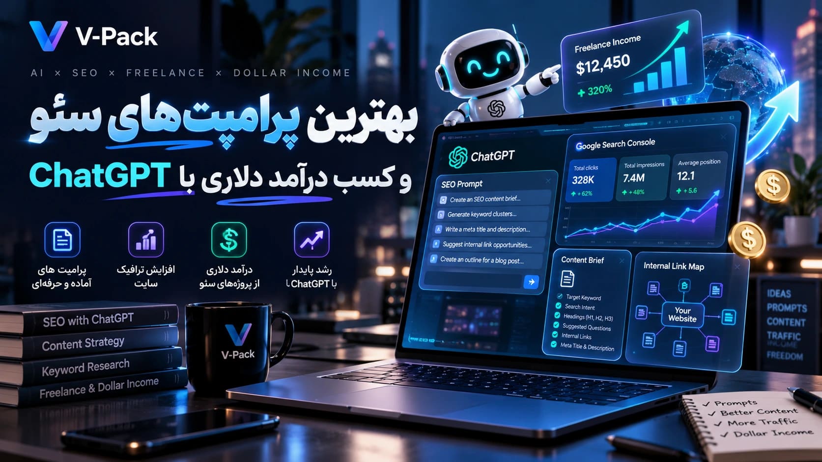 بهترین پرامپتهای سئو و کسب درآمد دلاری با ChatGPT
