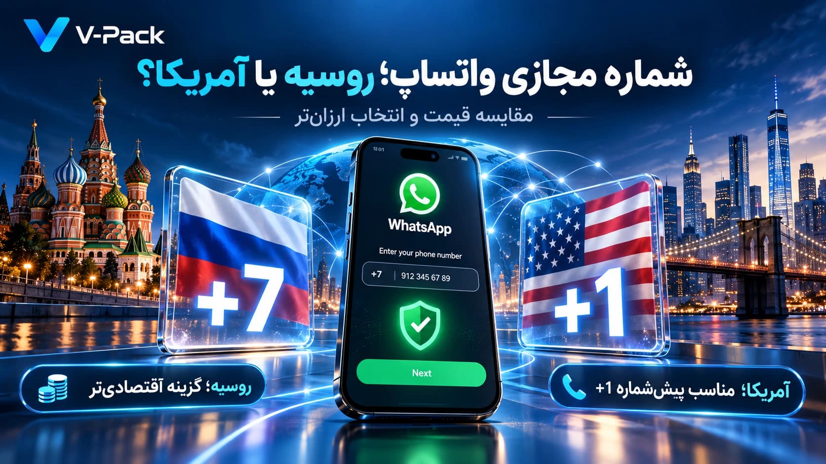 شماره مجازی واتساپ روسیه یا آمریکا؟ مقایسه قیمت و انتخاب ارزانتر