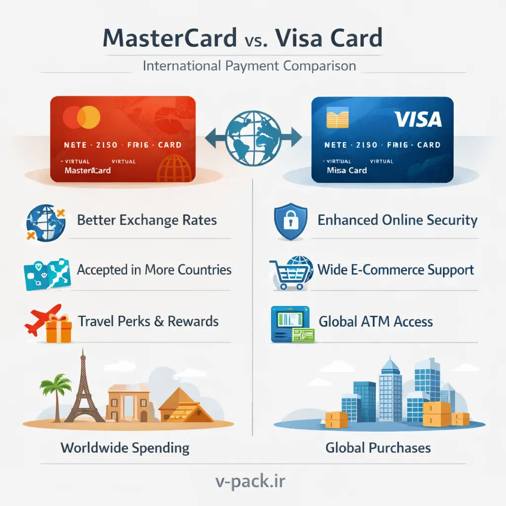 مستر کارت و ویزا کارت مجازی: تفاوت‌ها و کاربردها